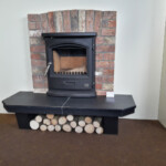 Multi fuel stove on display in showroom